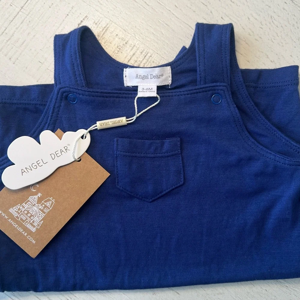 Angel Dear Navy Short Overall NWT